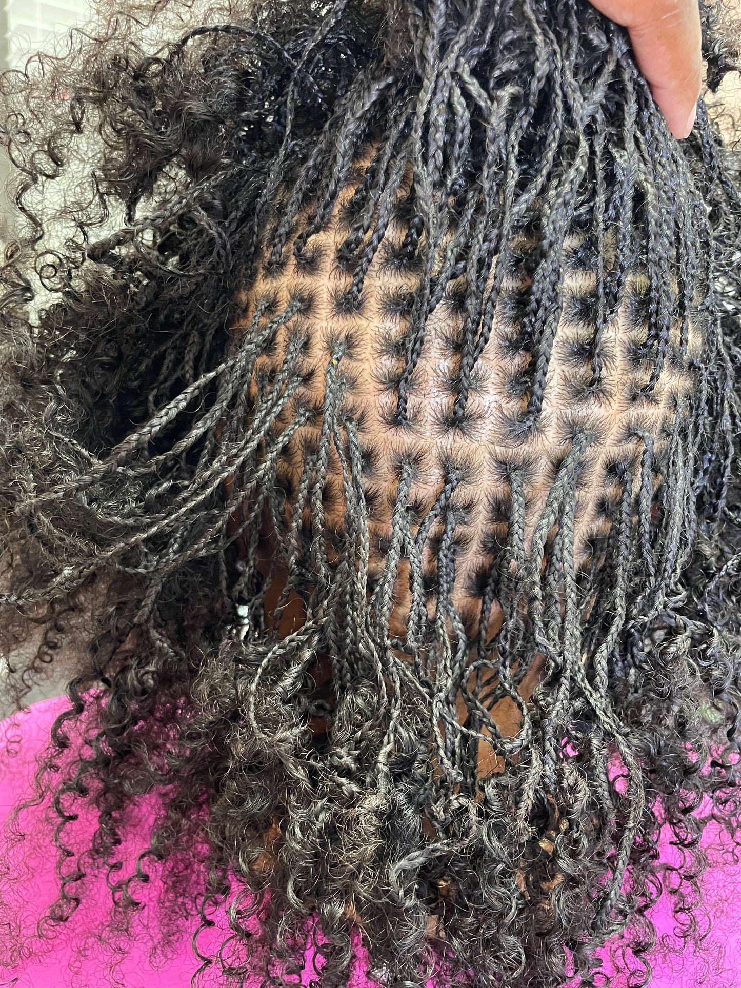 Braided locs with human extensions - Clenched Beauty