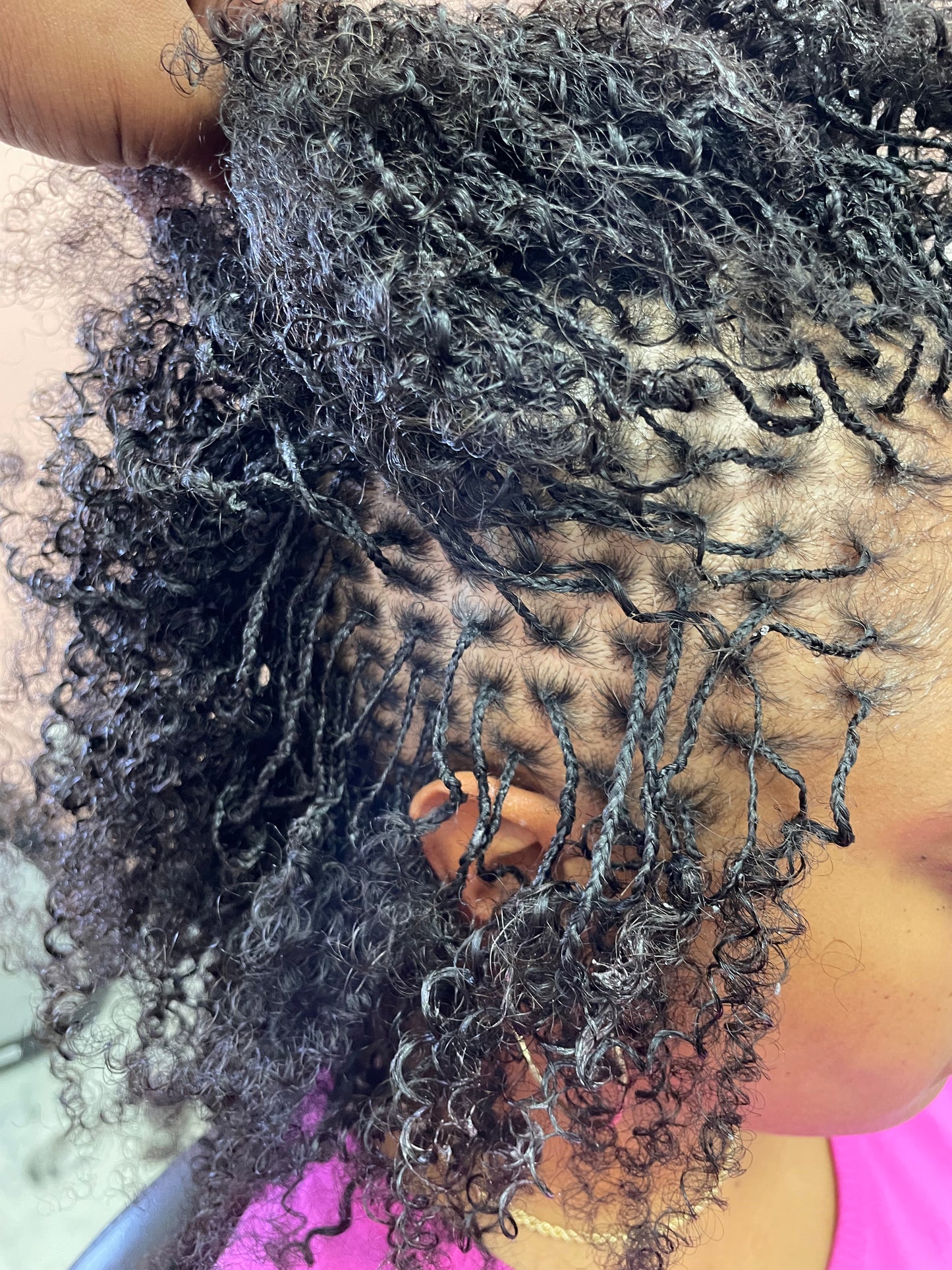 Braided locs with human extensions - Clenched Beauty