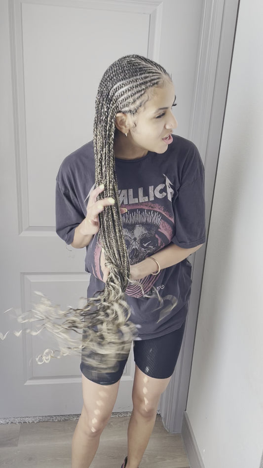 Fuluni braids (feed in front and knotless back)