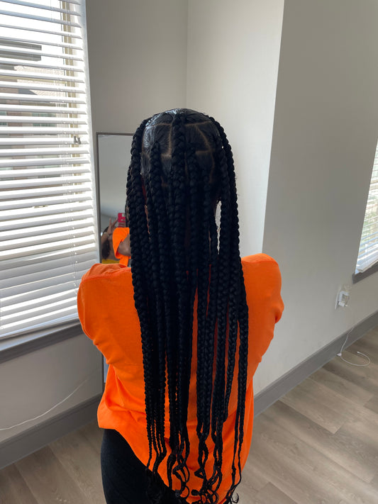 Large knotless braids - Clenched Beauty
